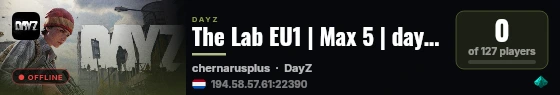 The Lab EU1 | Max 5 | dayzthelab.com live status badge