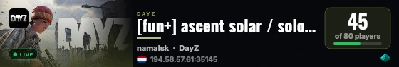 [fun+] ascent solar / solo/duo / hardcore / x10 loot / high loot live status badge