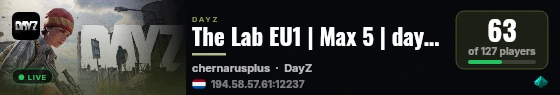 The Lab EU1 | Max 5 | dayzthelab.com live status badge