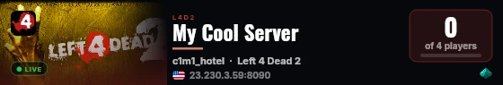 My Cool Server live status badge