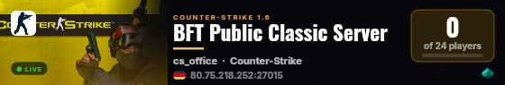 BFT Public Classic Server live status badge