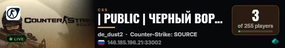 | PUBLIC | ЧЕРНЫЙ ВОРОН DUST2 live status badge