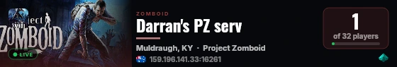 Darran's PZ serv live status badge