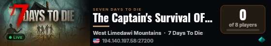 The Captain's Survival OFFICIAL live status badge