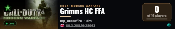 Grimms HC FFA live status badge
