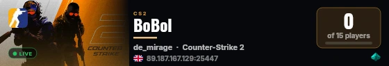 BoBol live status badge