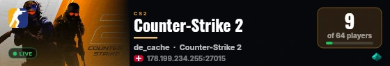 Counter-Strike 2 live status badge