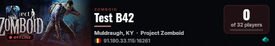 Test B42 live status badge