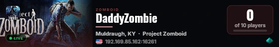 DaddyZombie live status badge