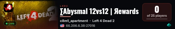 ∑Abysmal 12vs12 | Яewards live status badge