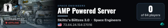 AMP Powered Server live status badge
