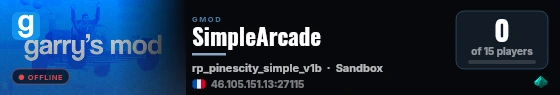 SimpleArcade live status badge