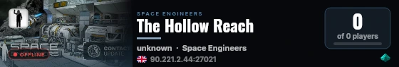 The Hollow Reach live status badge
