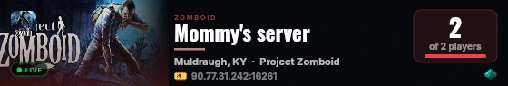 Mommy's server live status badge