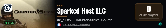 Sparked Host LLC live status badge
