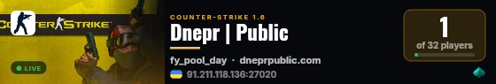 Dnepr | Public live status badge
