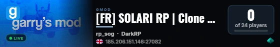 [FR] SOLARI RP | Clone Wars | Serious RP | EN DEV live status badge