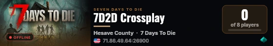 7D2D Crossplay live status badge