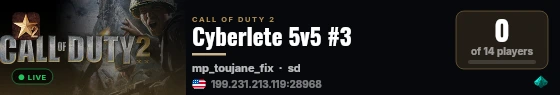 Cyberlete 5v5 #3 live status badge