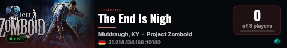 The End Is Nigh live status badge