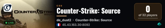 Counter-Strike: Source live status badge