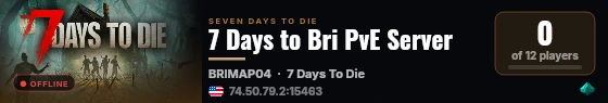 7 Days to Bri PvE Server live status badge