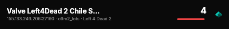 Valve Left4Dead 2 Chile Server (srcds1020-scl1.241.146) live status badge