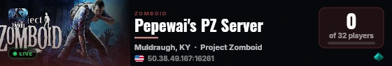 Pepewai's PZ Server live status badge