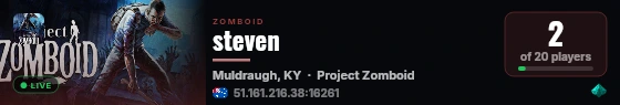 steven live status badge