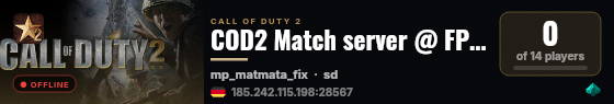 COD2 Match server @ FPSChallenge.eu live status badge