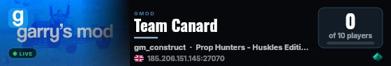 Team Canard live status badge