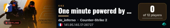 One minute powered by PRACC.COM live status badge