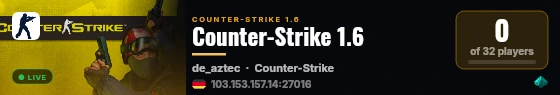 Counter-Strike 1.6 live status badge