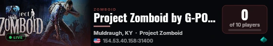 Project Zomboid by G-PORTAL.com live status badge