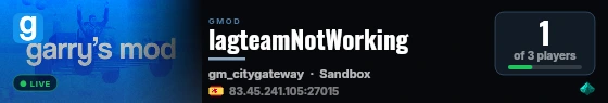 lagteamNotWorking live status badge