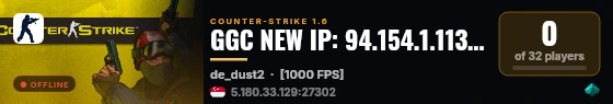 GGC NEW IP: 94.154.1.113:27015 live status badge