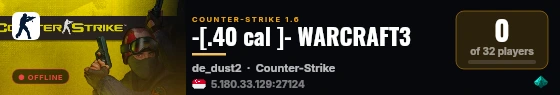 -[.40 cal ]- WARCRAFT3 live status badge