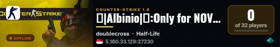♦|Albinio|♦:Only for NOVICE and MED players|You're Welcome| live status badge