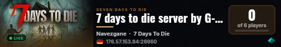 7 days to die server by G-portal live status badge