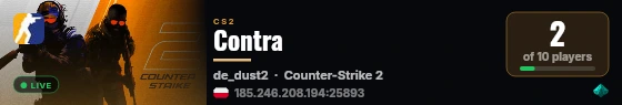 Contra live status badge