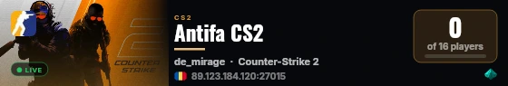 Antifa CS2 live status badge