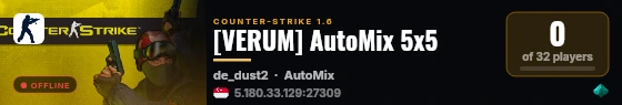 [VERUM] AutoMix 5x5 live status badge