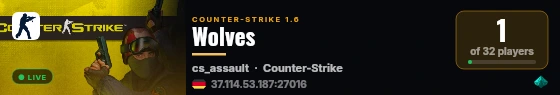Wolves live status badge