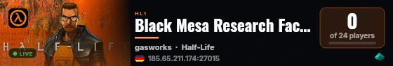 Black Mesa Research Facility live status badge
