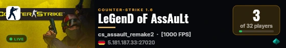 LeGenD oF AssAuLt live status badge