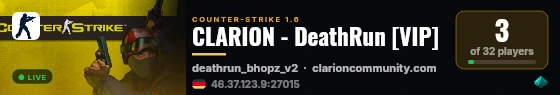 CLARION - DeathRun [VIP] live status badge