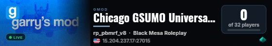 Chicago GSUMO Universal Round 1 live status badge