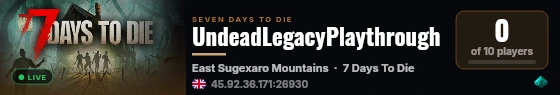 UndeadLegacyPlaythrough live status badge