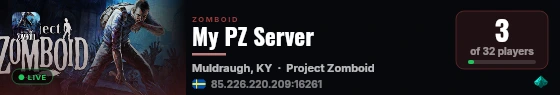 My PZ Server live status badge
