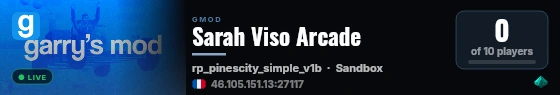 Sarah Viso Arcade live status badge